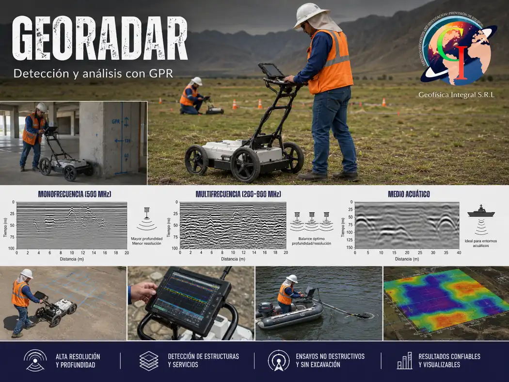 Georadar (GPR) para localizar cavidades, servicios enterrados y armaduras